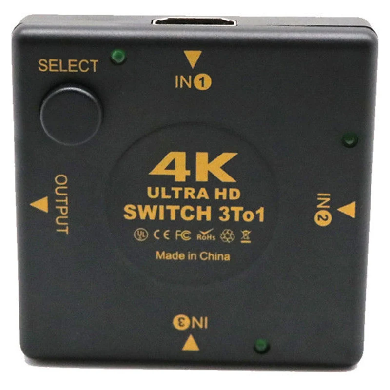 4K przełącznik HDMI pudełko selektor 3 w 1 na zewnątrz kvm ekstraktor Audio rozgałęźnik Hub Switcher-SCLL