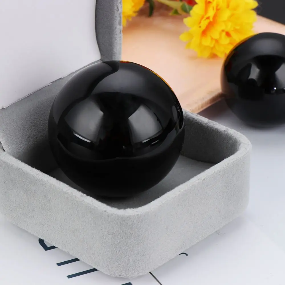 30mm/40mm/50mm New Natural Gemstone Smelting Reiki Healing Black Obsidian Large Sphere Quartz Stone Crystal Ball