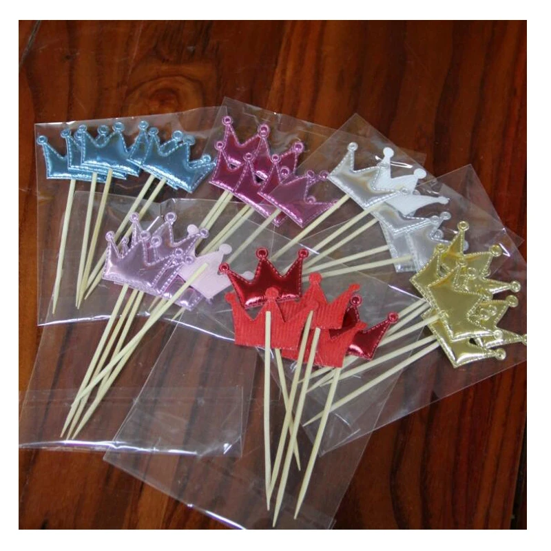 5pcs/lot Heart Crown Star Shape Cake Topper Happy Birthday Cupcake Topper Wedding Baby Shower Baking Cake Top Flag Decorations