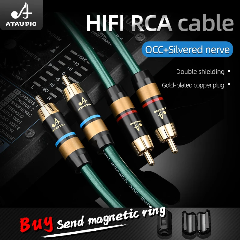 HIFI kabel rca OCC nerving kabel rdzeniowy podwójne ekranowanie 2RCA do 2RCA Interconnect audio kabel sygnałowy do wzmacniacza DAC TV