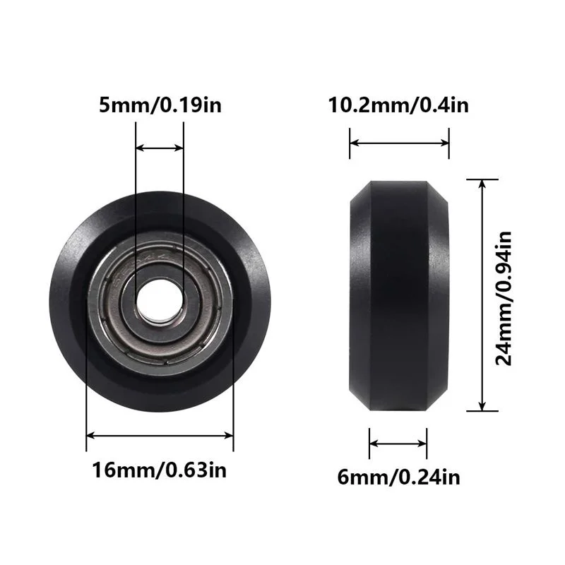 Cuscinetto lineare 625ZZ della puleggia di plastica 625ZZ della ruota di POM della stampante di Aokin 2/6PCS 3D per il Pro Ender 3 V2 CR-10 di Ender