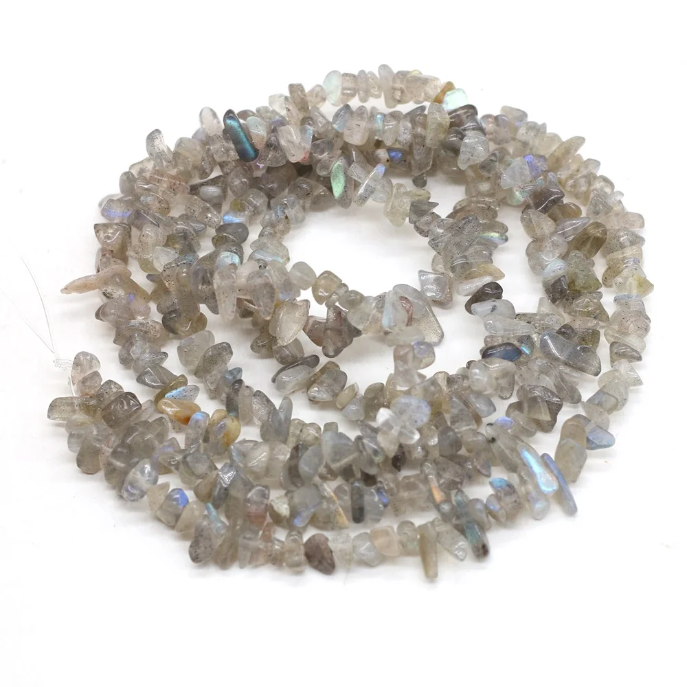Natural Labradorite Chips Nugget Stone Beads Irregular Semi-precious Gravel Beads for Women DIY Jewelry Making Bracelet Necklace