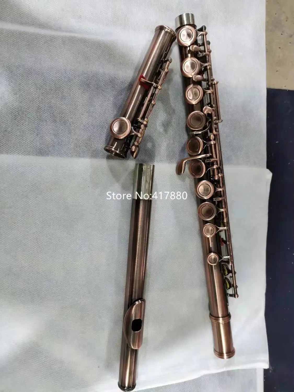 MARGEWATE C Tune Flute 16 Keys Closed Holes Antique Copper High-Quality Musical Instruments With Case