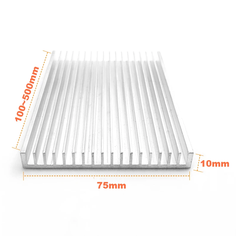 UltraThin Aluminum Heat Sink Radiator for High Power Amplifier,75x10x100/150/200/300mm Heatsink Cooling Cooler for LED Module IC