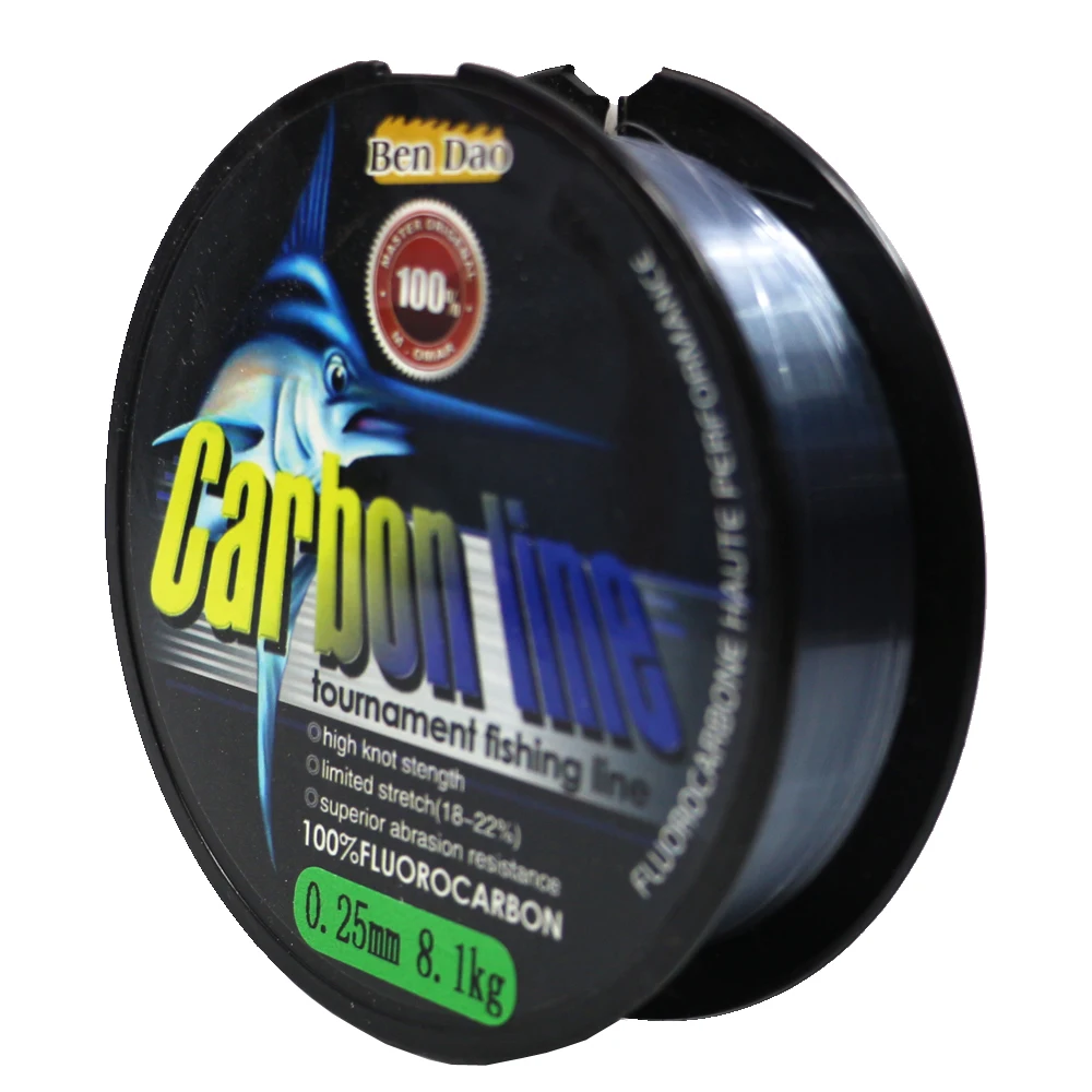 Sedal de pesca bajo en carbono, hilo de pesca de 100M, monofilamento superfuerte de calidad, fluorocarbono, para agua salada, carpa