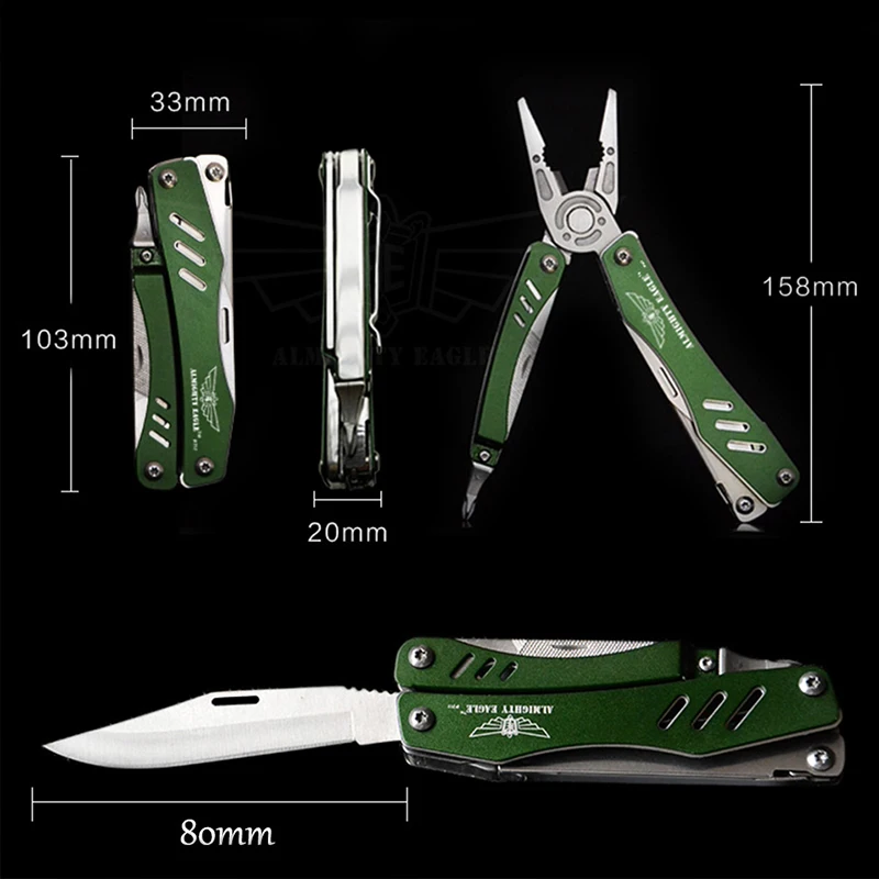 Multi tool Stainless Steel Folding Pliers with Scissors Knife Screwdriver Survival Gear Camping Outdoor Equipment