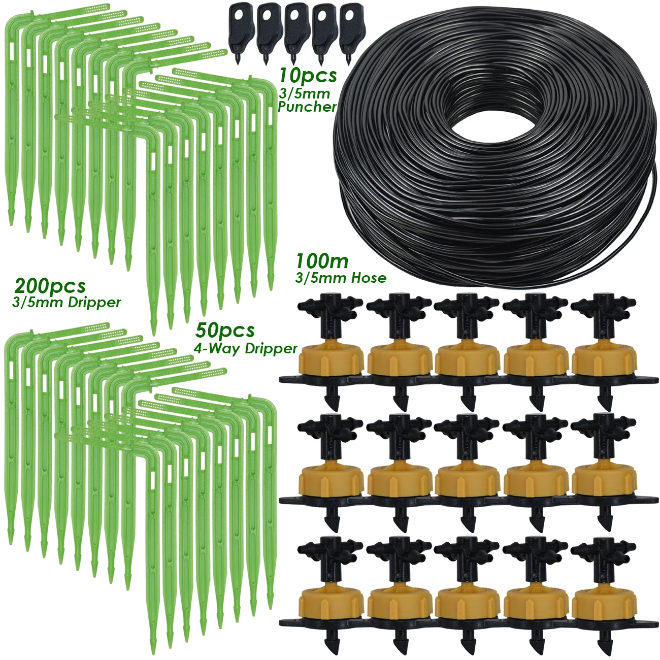 

KESLA 10-100M Greenhouse 2L/H Auto Drip Irrigation System Emitter Dripper Watering System Kits 3/5mm Hose Potted Bonsai Plant