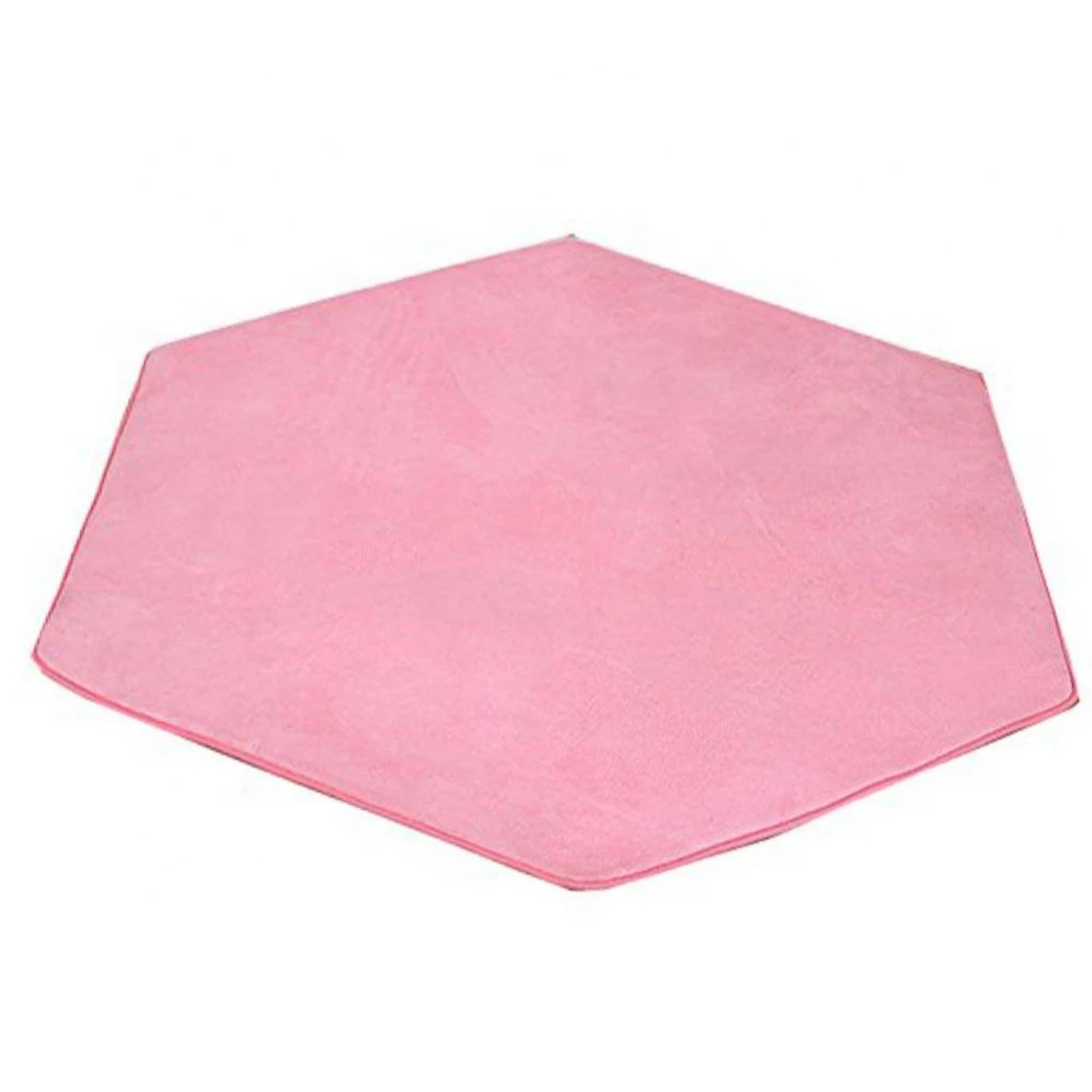 Soft Floor Carpet Hexagon Crawling Play Mat for Kids Baby Todldlers to Play On the Floor, 55 x 47 inch, Pink