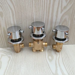 MTTUZK Solid Brass Chrome Finish Bathtub Hot and Cold Water Control Valve Bath Shower Mixer Bathtub Faucet 3 Piece Set Faucet