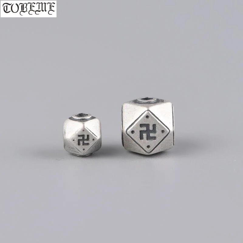 100 % 925 Silber Perlen Fengshui Wanzi Symbol Perle buddhistische Wanzi Symbol Perle Glückssymbol Perle DIY Schmuckzubehör