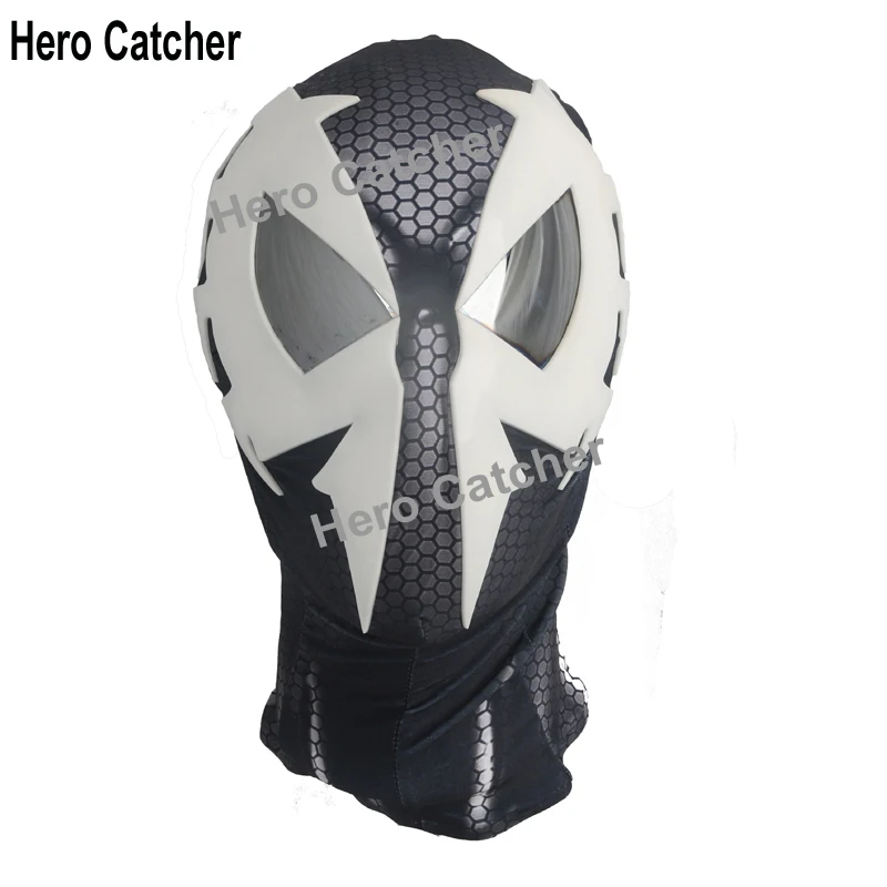 Hero Catcher High Quality Black Spider 2099 Cosplay Costume With Muscle Padding Mirror Lens