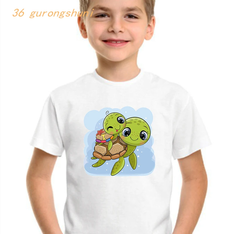 baby boy t shirt for girls tops children cute turtle graphic t shirts kids clothes funny kid clothing girl 8 to 12 boys t-shirts