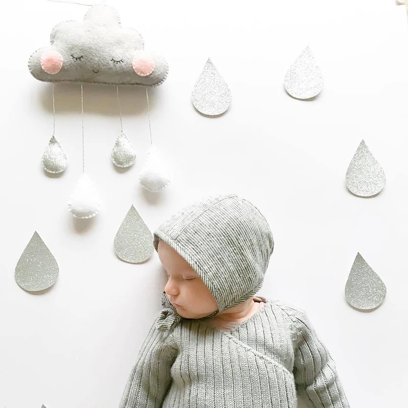 Carillón de viento de nubes para cama de bebé, decoración de habitación de niños, accesorios de fotografía, sonajero móvil suave para cochecito de juguetes para bebé colgantes, 1 unidad