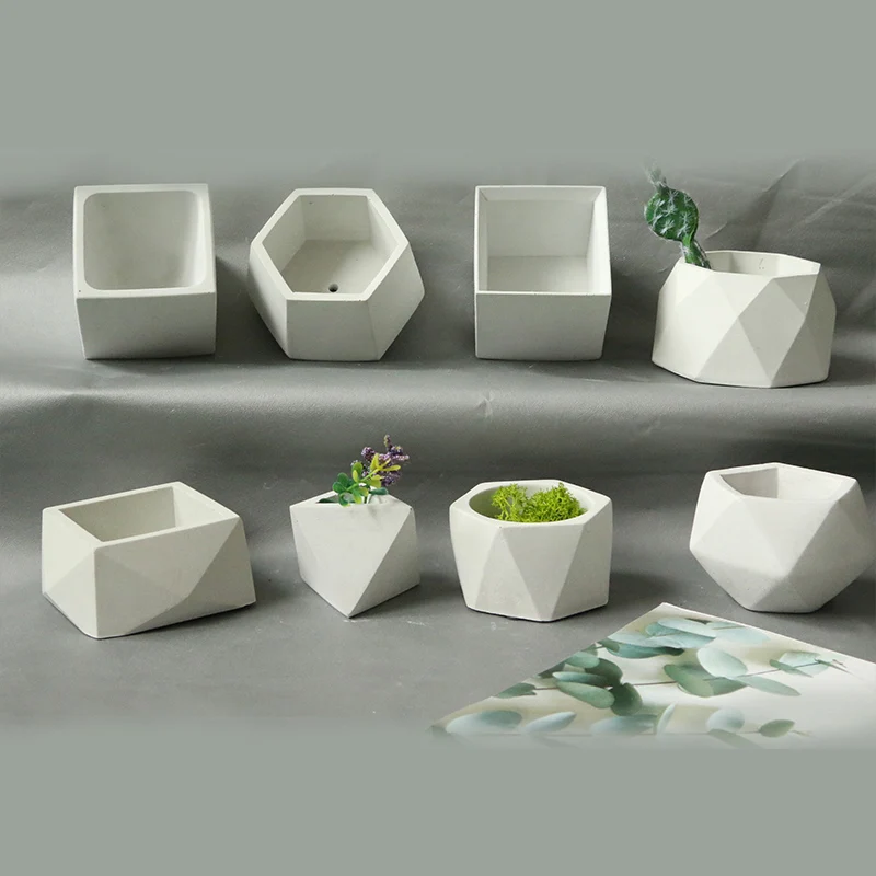 

Geometric concrete flowerpot mold cement flowerpot silicone mold Succulent flowerpot mold simple gypsum mold