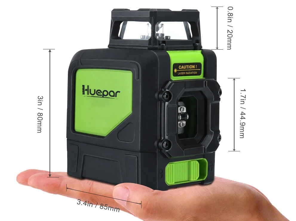 

Huepar 5 Lines 3D Cross Line Laser Level 901CR Red Beam Vertical Horizontal Lasers 360 Rotary Self-leveling Leveling Tool