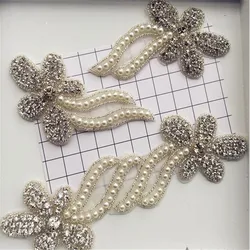 Wedding dress rhinestone decorative belt accessories hand-stitched diamonds beaded flower lace patch dress DIY patchwork