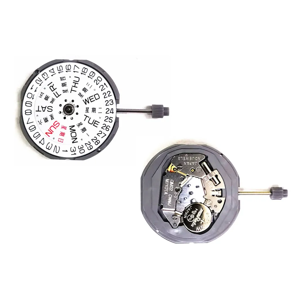 Date @ 3 Metal Replacement Quartz Watch Movement With 065-543 Stem Parts For Miyota GM02 GM00 Watch