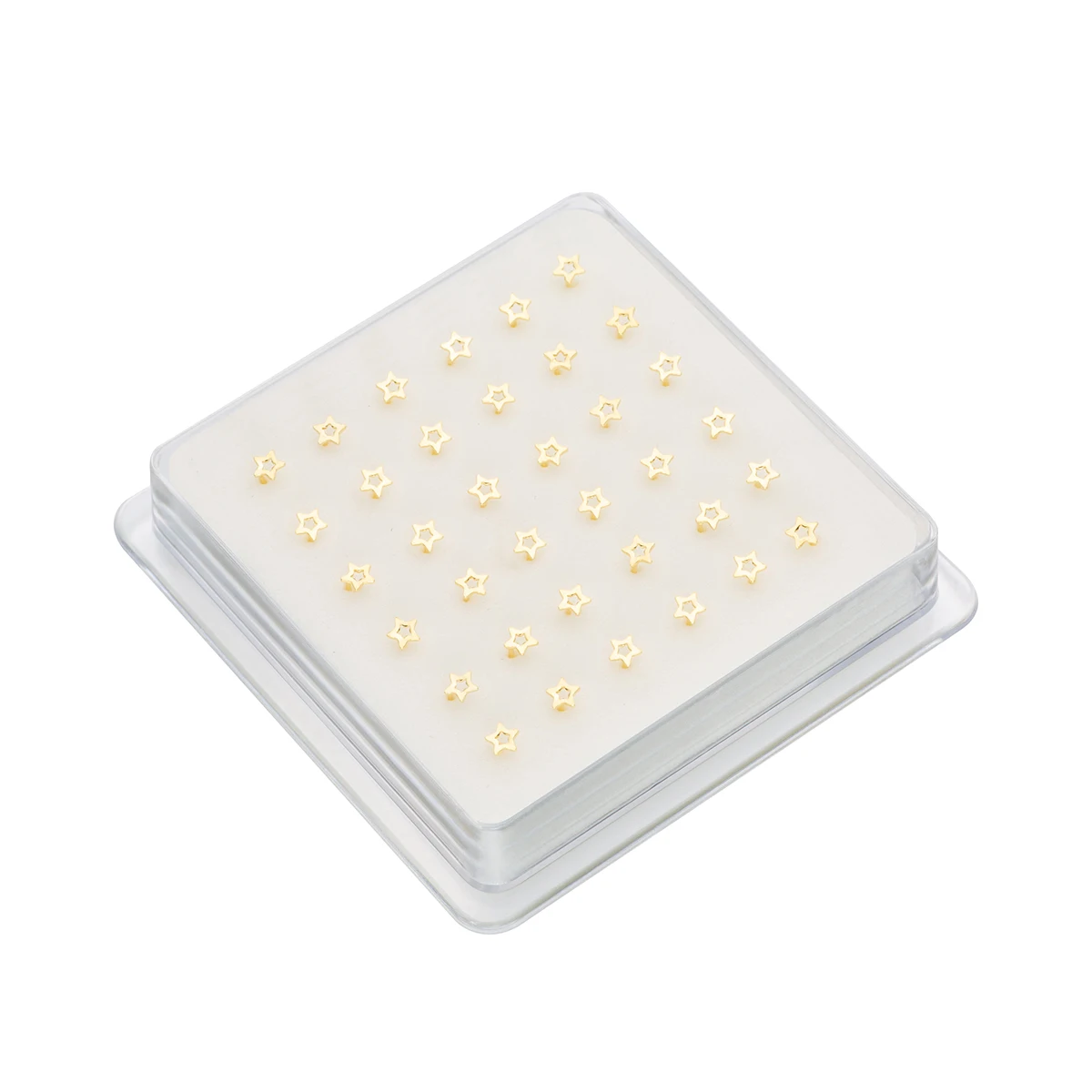 36Pcs/Box 925 Sterling Silver Hollow Star Unisex Nose Studs Body Piercing Jewelry Pircing Nariz Percing Nez