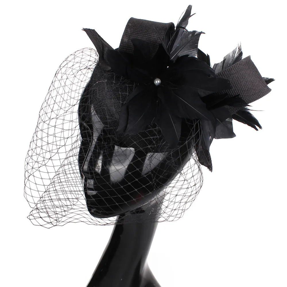 

Wedding Feather Flower Derby Hair Fascinator Hats Headband Show Fedora Caps Race Derby Headpiece Bridal Ladies Hair Accessories