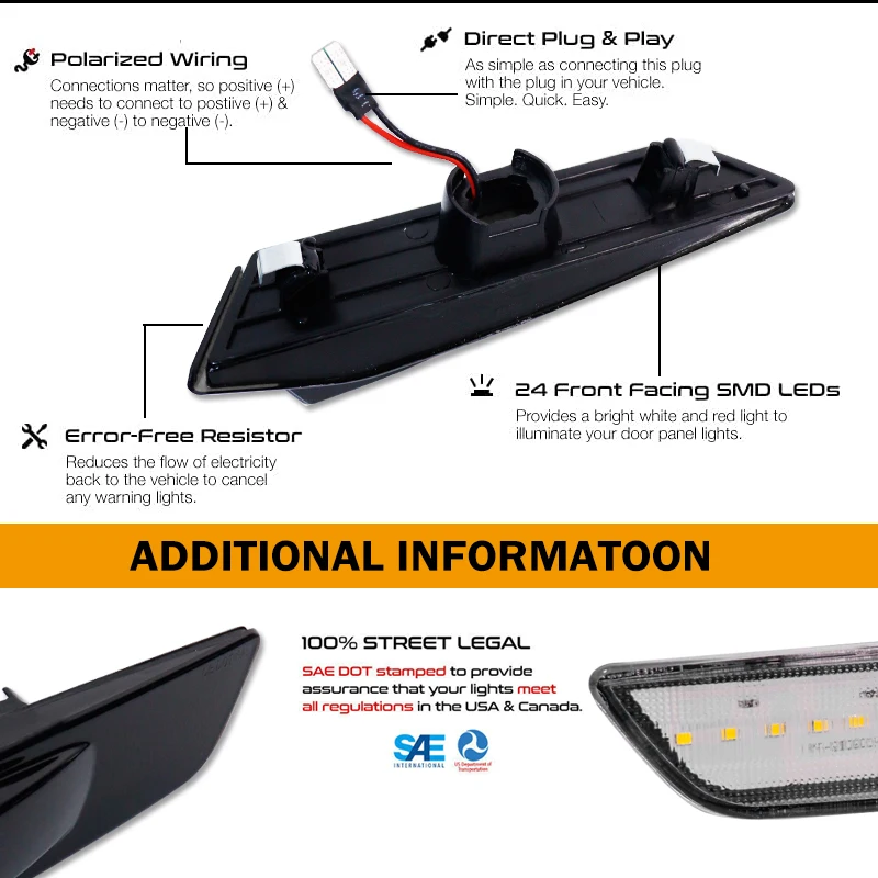 2pcs Amber Led Front Bumper Side Marker Lights Turn Signal Indicator Lamp For 2003-2007 Infiniti G35 Coupe Nissan Skyline V35 - Image 3