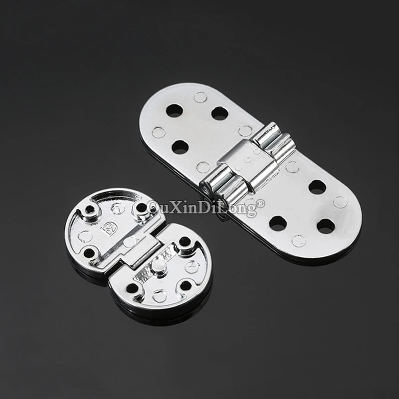 Brand New 50PCS Zinc Alloy Butler Tray Flap Hinges Round Edge 180 Degree Folding Hinges DIY Project Hidden Hinges