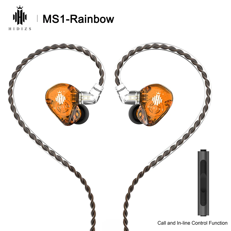 

Hidizs MS1 Rainbow HiFi Audio Dynamic Diaphragm In-Ear Monitor earphone IEM with Detachable Cable 2Pin 0.78mm Connector DUNU