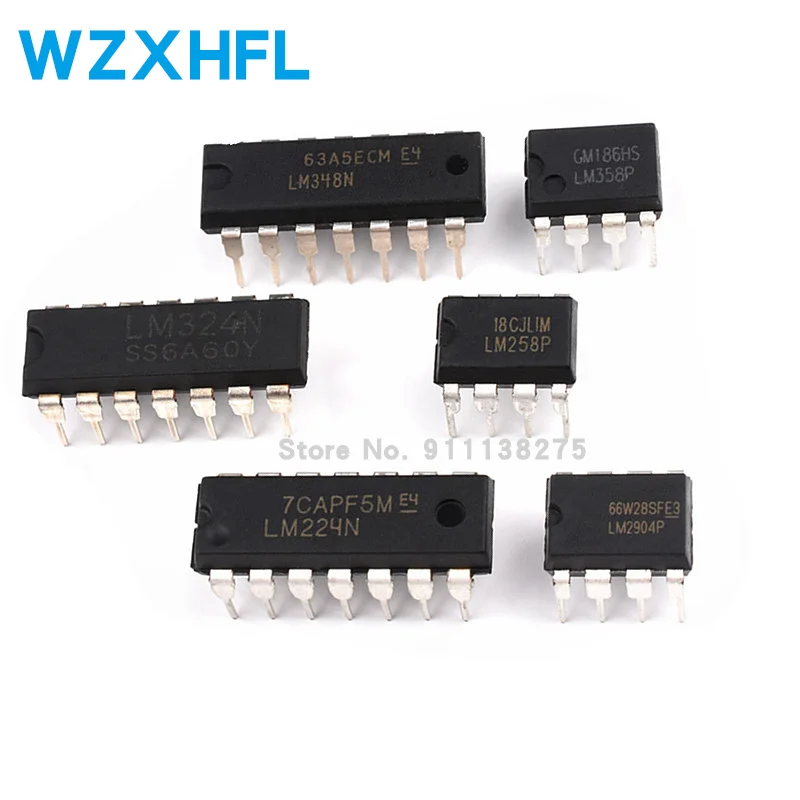 20PCS UA741 LM324 LM393 LM339 NE555 LM358 DIP LM358N LM324N LM339N LM393N NE555P UA741CN DIP8 DIP14 Amplifier Circuit New IC