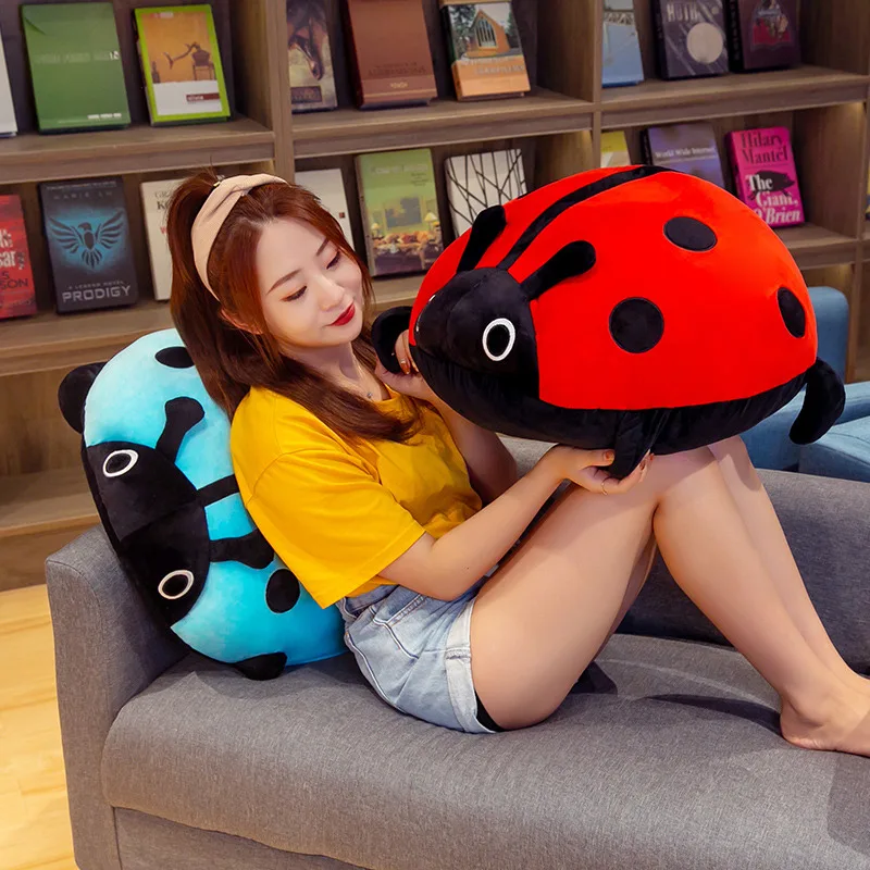 40-80cm Colorful Ladybug Plush Toy Soft Stuffered Insect Pillow Cute Beetle Cushion Kids Friends Birthday Xmas Gift Dropshipping