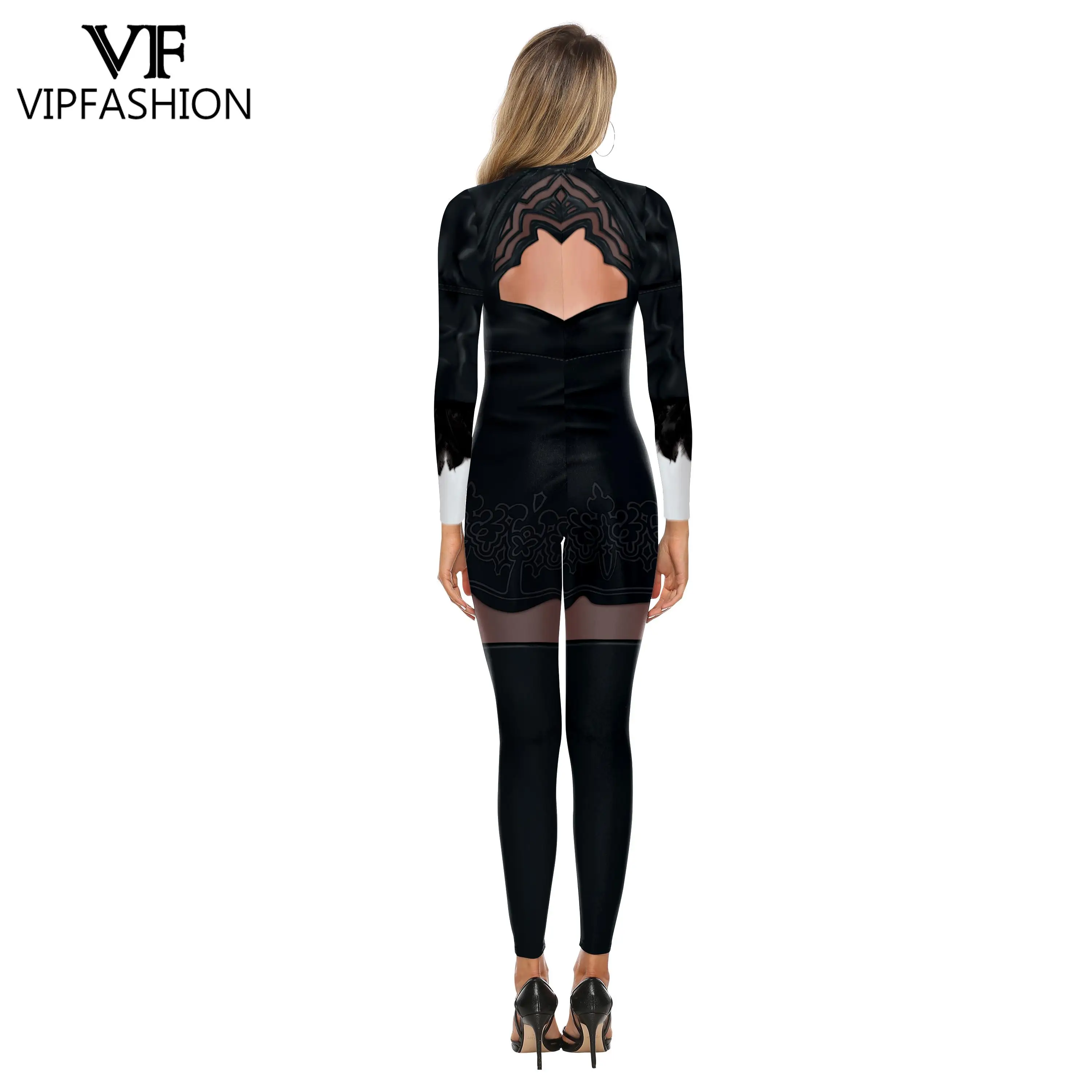 Vip Mode Halloween Party 3D Print Sexy Cosplay Kostuum Vrouwelijke Zentai Catsuit Bodysuit Jumpsuit Volwassenen