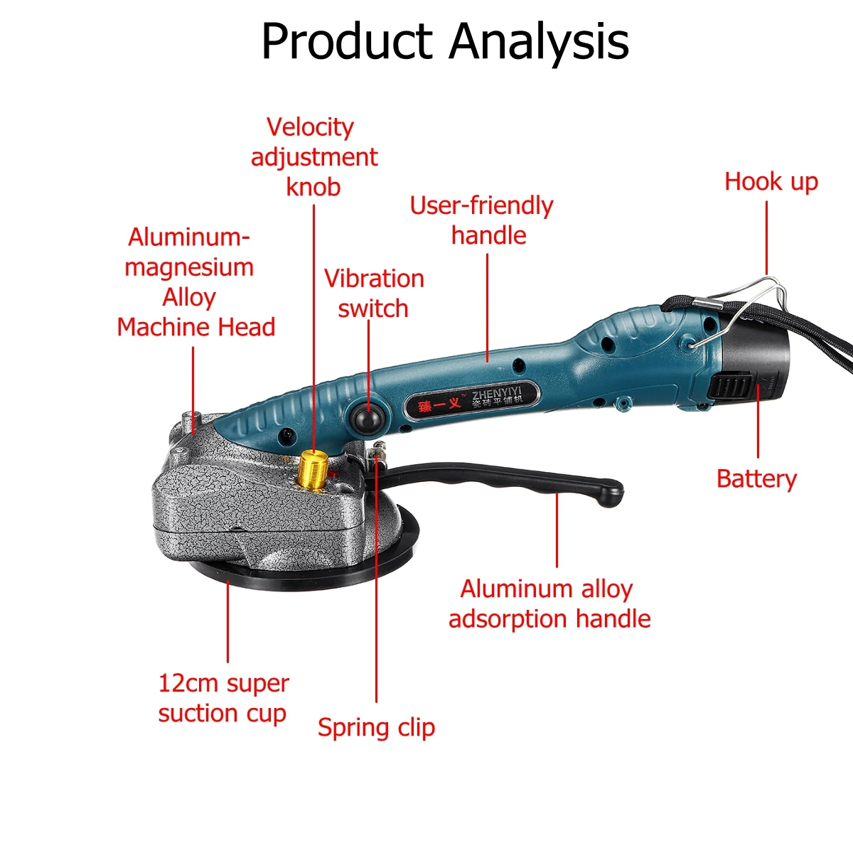 Tragbare Fliesen Vibrator Für 100x100cm fliesen Boden Gips Maschine Fliesen Verlegung mit Batterie Automatische Boden Vibrator Nivellierung werkzeug