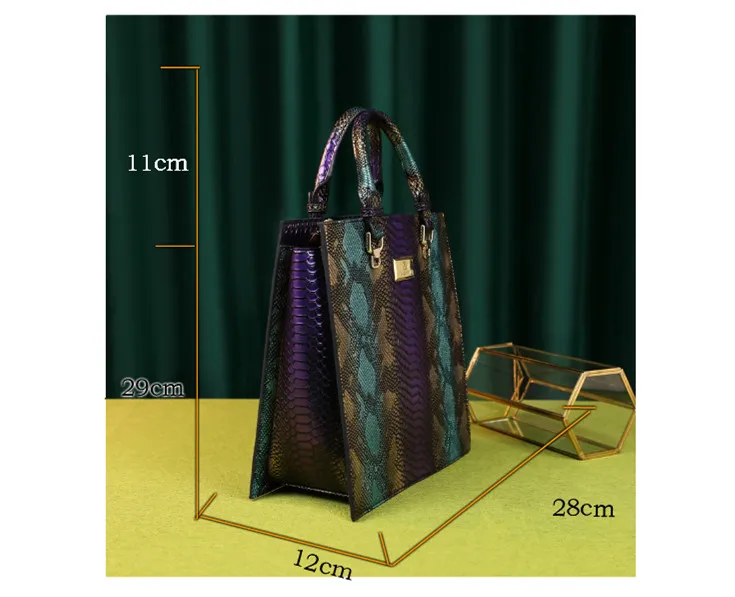 New fashion panelled serpentine bags for women leather handbag designer high quality large capacity tote bag top handle clutch