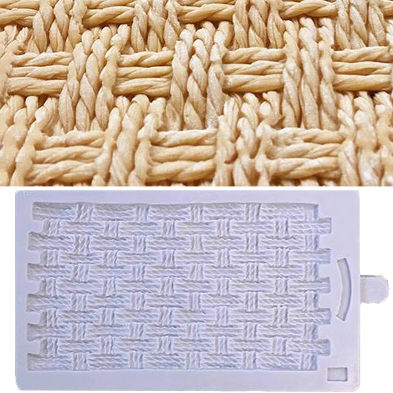 Rustic Basket Weave Mould Silicone Mold Fondant Cake Decorating Tool Gumpaste Sugarcraft Chocolate Forms Bakeware Tools