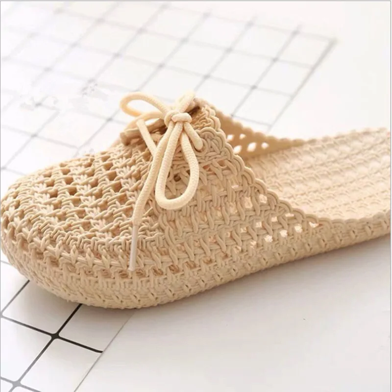 Lace Up Slippers Women Flat Sandals 2021 Summer Vacation Beach Shoes Daily Home Non Slip Soft Slippers Ladies Sandalias Mujer