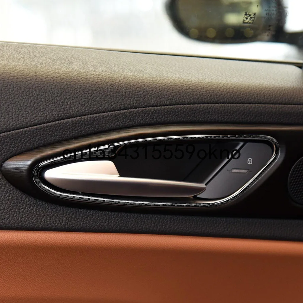 

For Alfa Romeo Giulia Interior Modification Carbon Fiber Door Handle Decoration Sticker