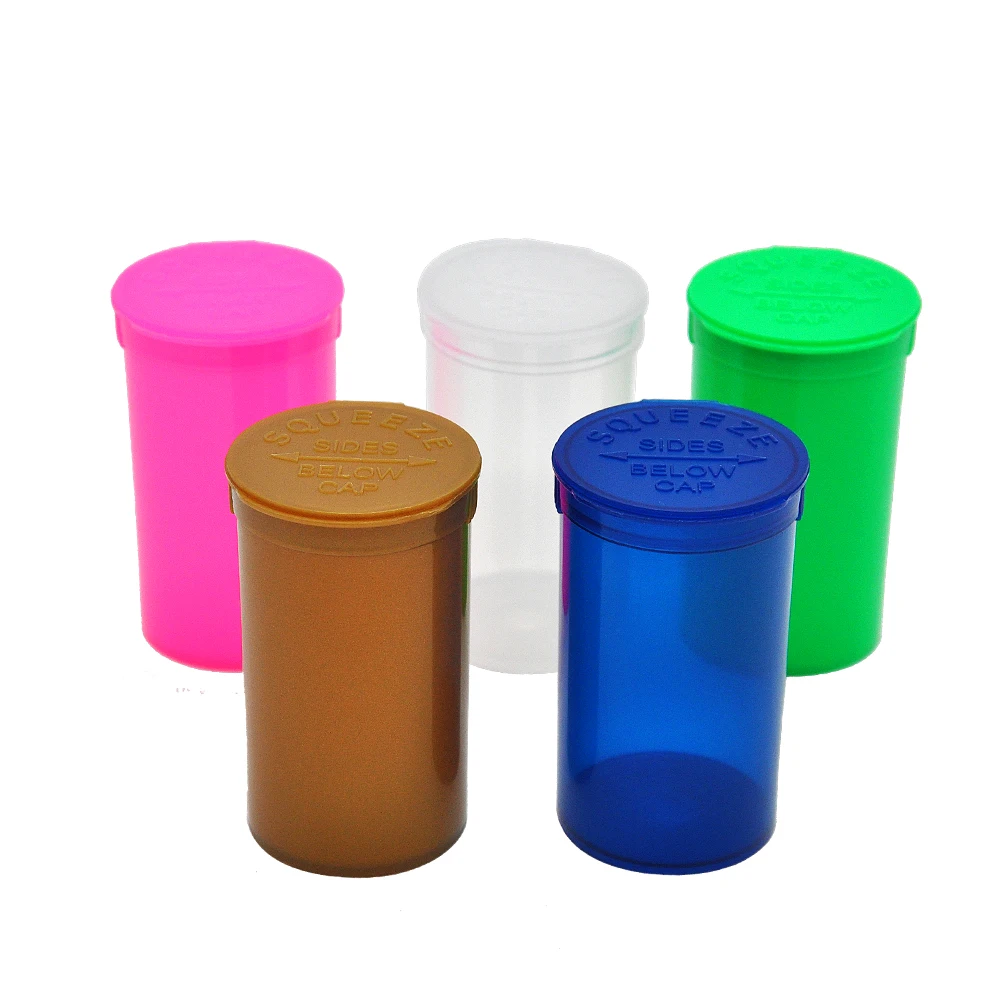 Color Random 3pcs 19 Dram Containers Airtight Storage Case Empty Squeeze Pop Bottle-Vial Medical Herb Pill Box Herb/Spice