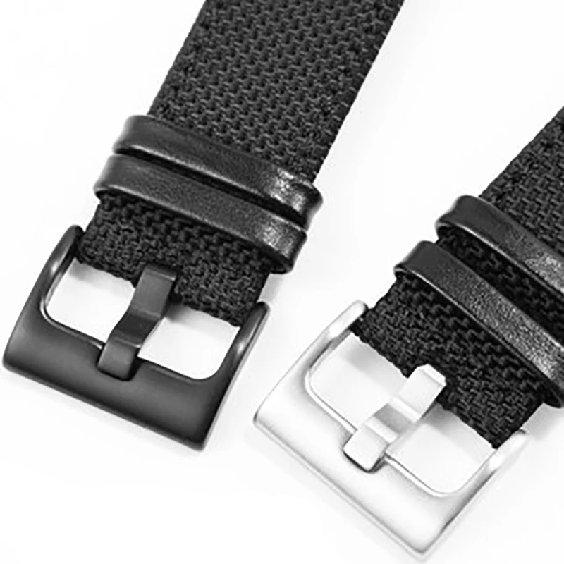 Nylon + Leather Watchband Thick Canvas Strap For K4b381b6 K4b381b3 K4B384B6 Waterproof Wristband Watch Band 30mm Black With Tool