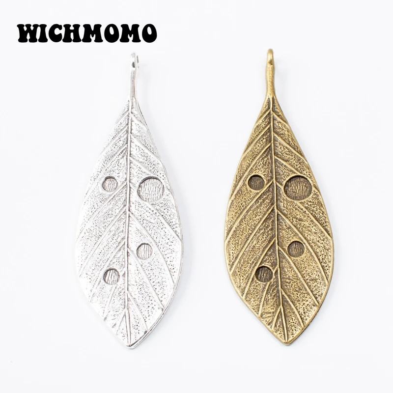 Fashion 1pcs 23*27mm Zinc Alloy Big Leaf Feather Charms Pendants for DIY Girls Earrings Necklace Jewelry Accessories