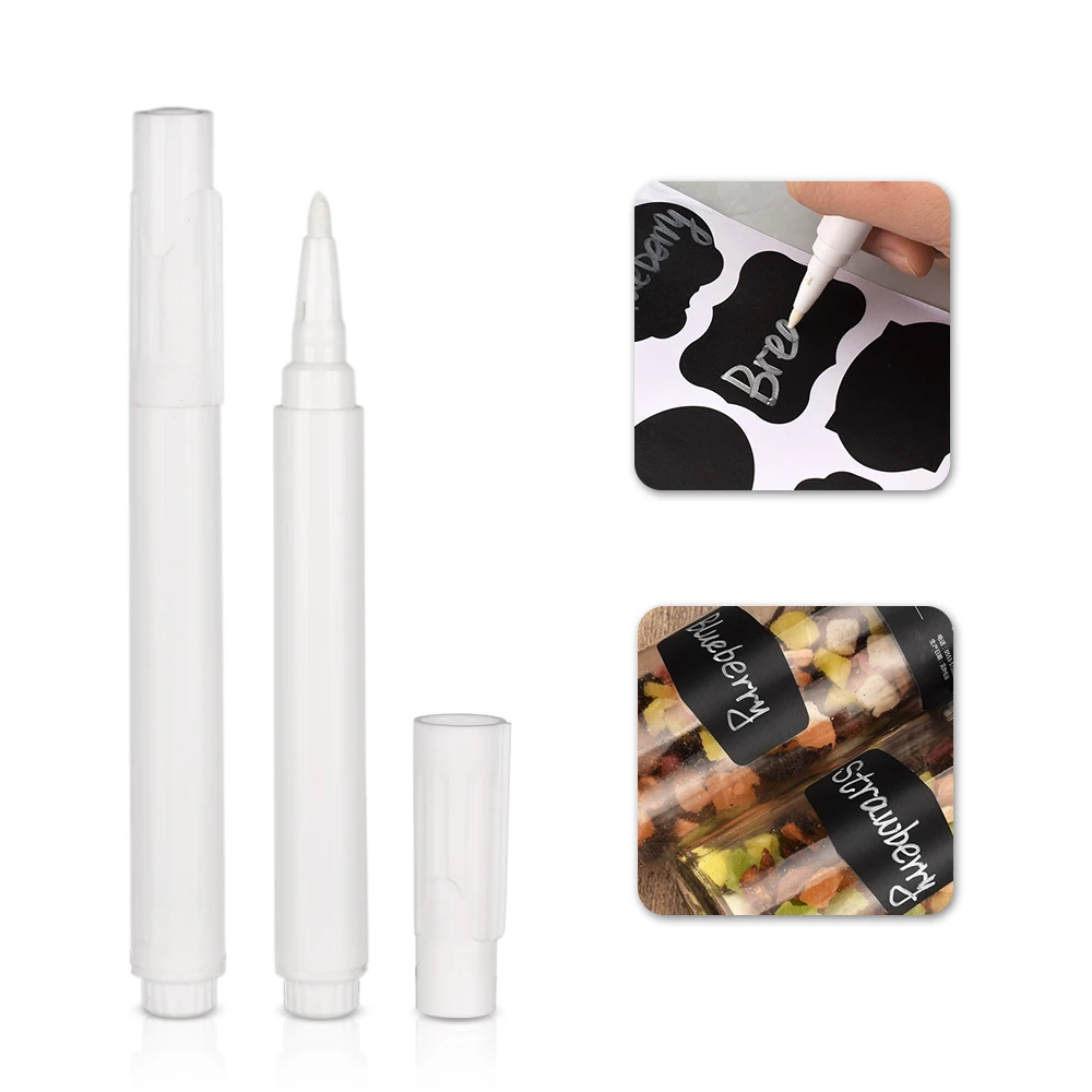 

1pc White Liquid Chalk Pens for Wall Sticker Kitchen Jar Label Stickers Storage Spice Stickers Removable Erasable Marker Pens