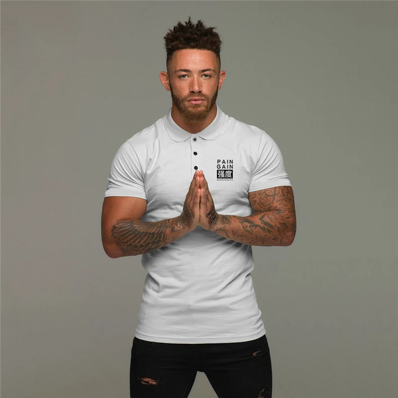 Muscleguys Cotton Polo Shirt Men 2024 Brand Shirts For Man Short Sleeve Summer Fashion Clothing Gym Fitness Mens jerseys Polos