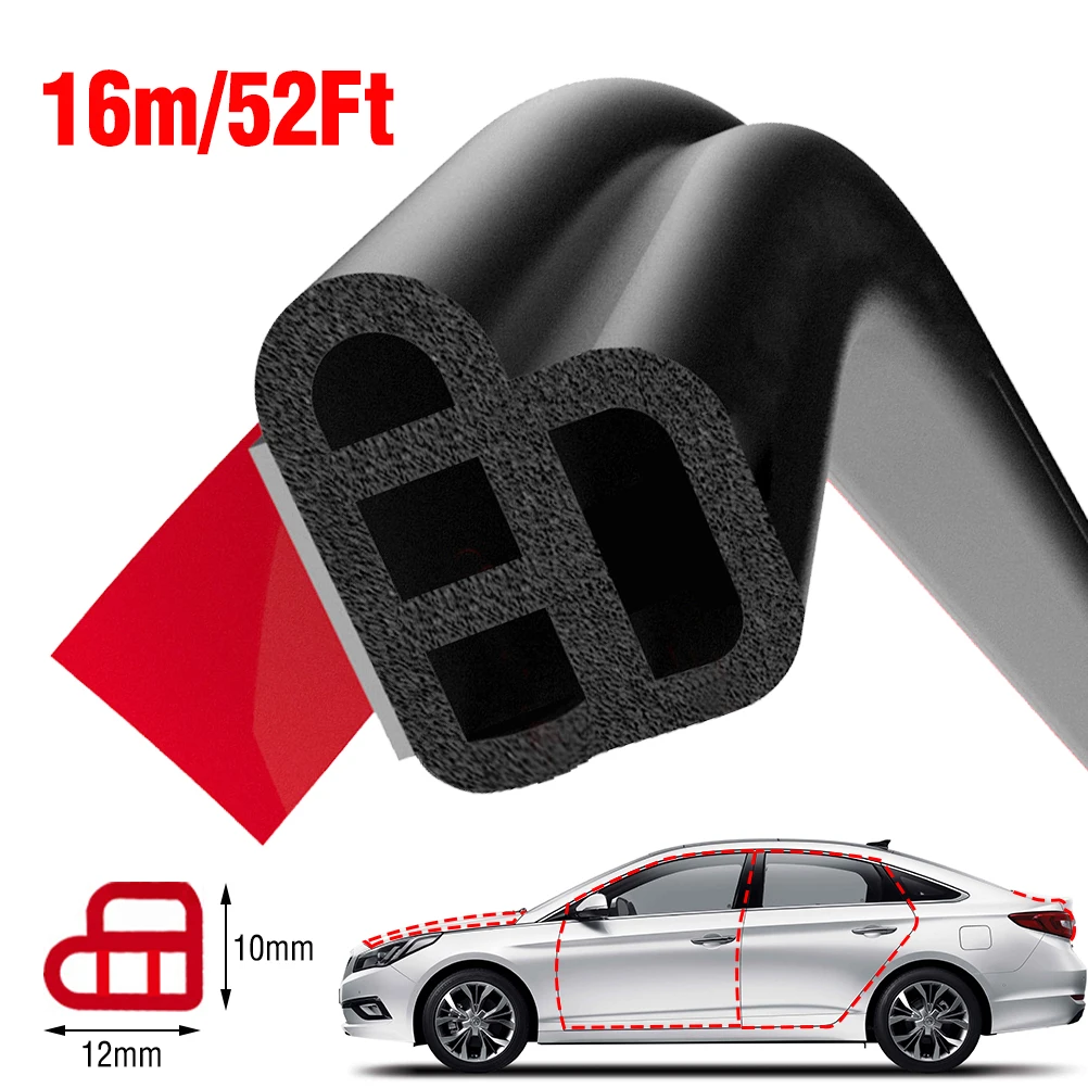 L-type Double Layer Car Door Seal Strip Rubber Noise Insulation Soundproofing Weatherstrip Protector Trunk Hood Edge Sticker DIY