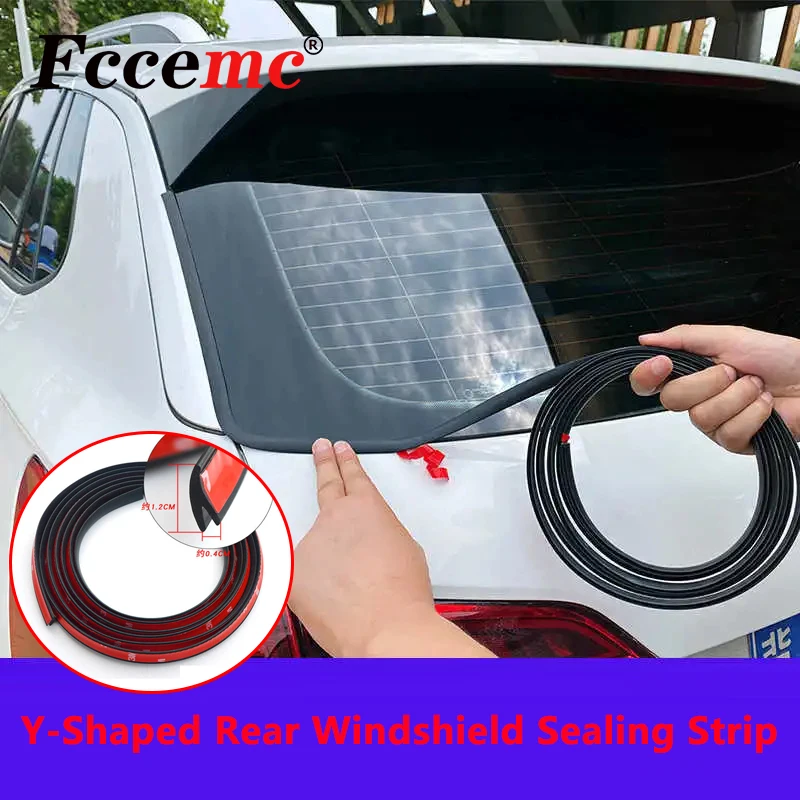 Y-Type Car Rear Window Gap Sealing Strip Stickers Hatchback SUV Window Sound Insulation Dustproof Waterproof Decorative Strip