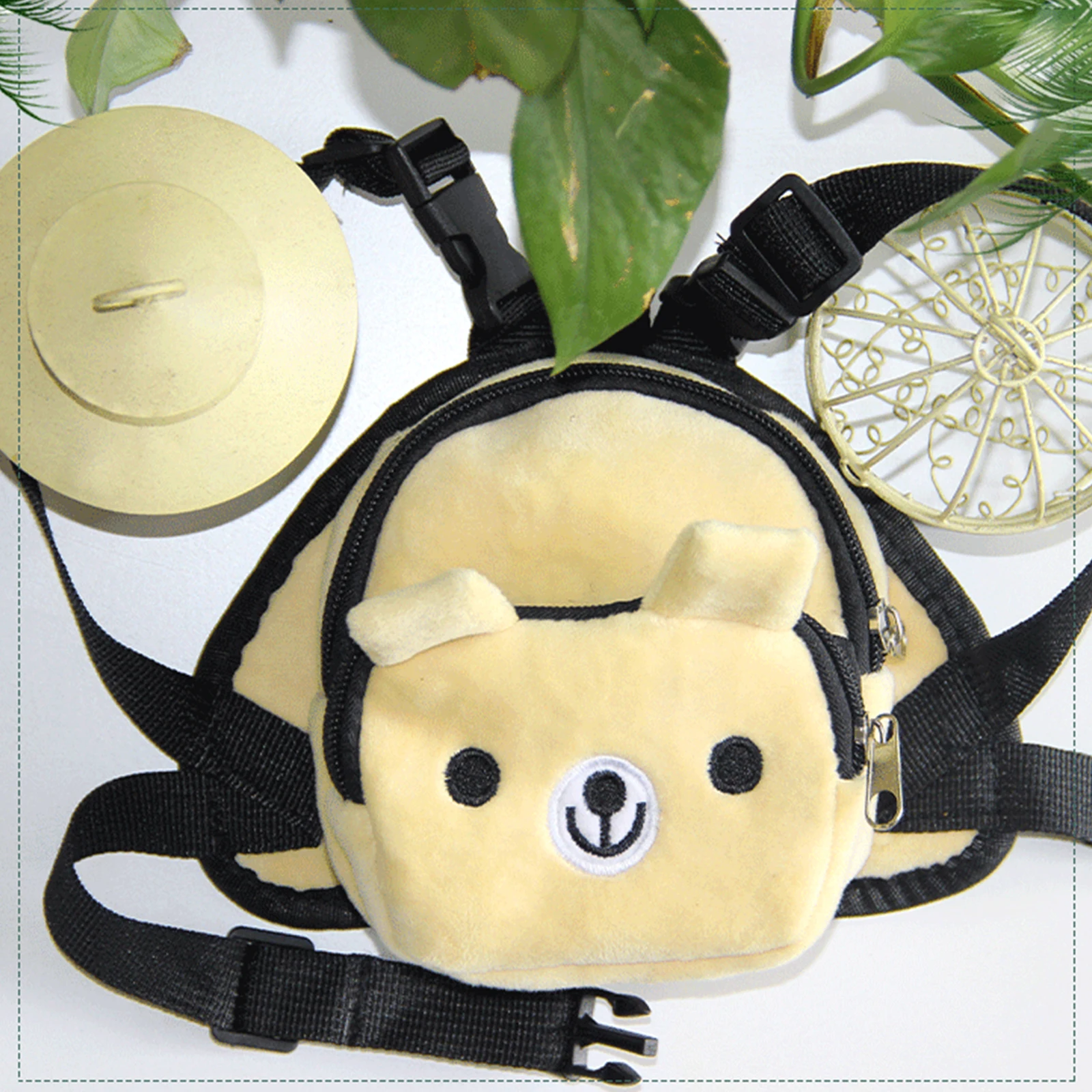 

Pet Dog Plush Backpacks Puppy Knapsack Portable Nylon Wide Shoulder Straps Bag Multi-functional Packs