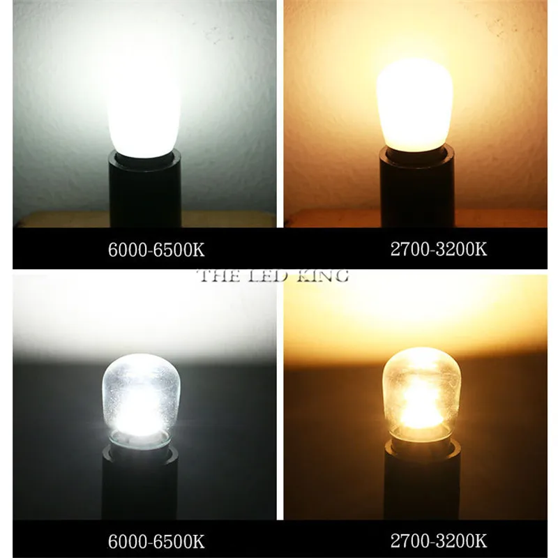 Mini lâmpada led para geladeira, luz cob de vidro ajustável, e14, e12, 3w, ac 220v, holofote, lâmpadas, geladeira, frigorífico, lustre, lâmpadas led