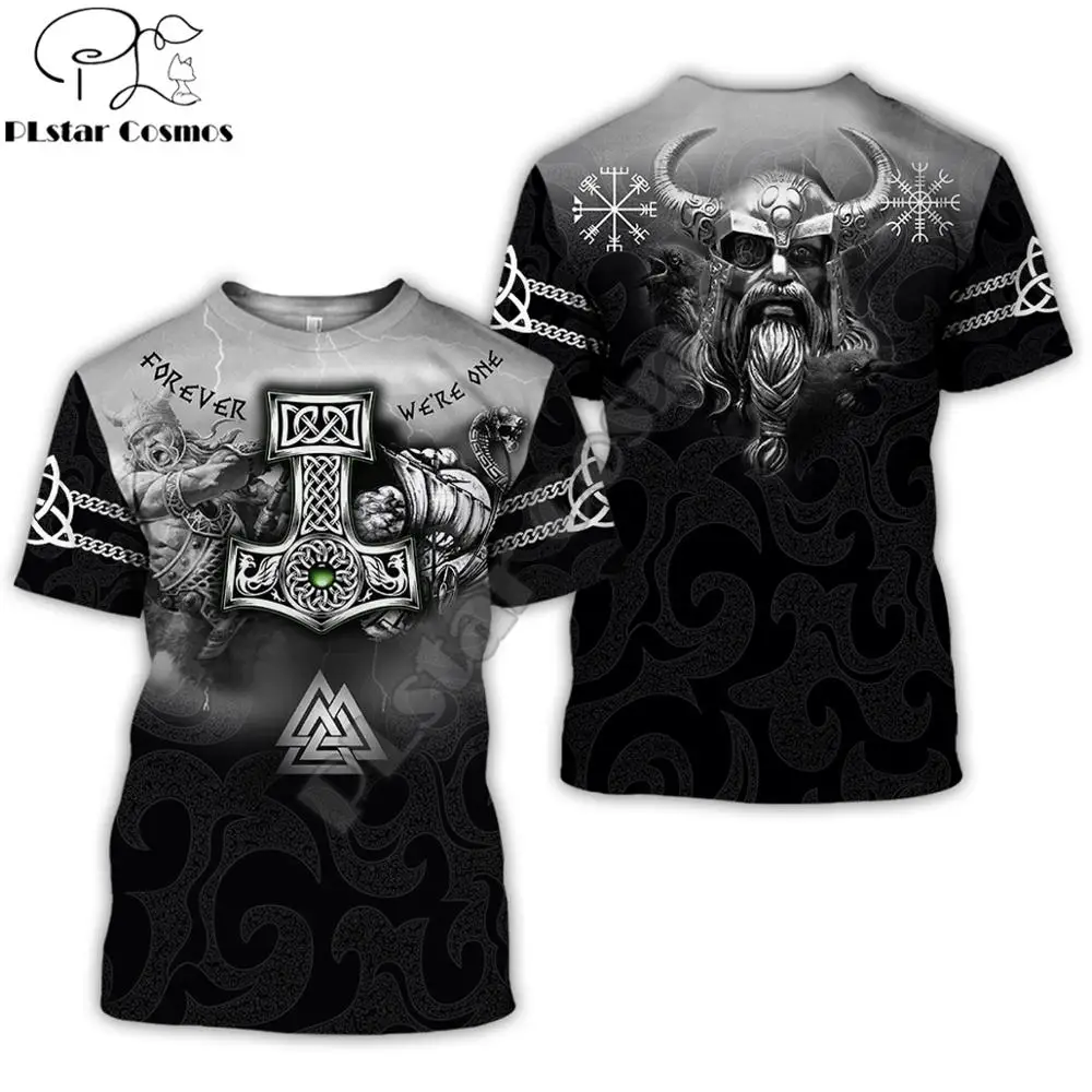 Brand clothing Mjolnir Odin Tattoo Print 3D t shirt Men tshirt Summer Funny T-Shirt Short Sleeve O-neck Tops Drop Shipping