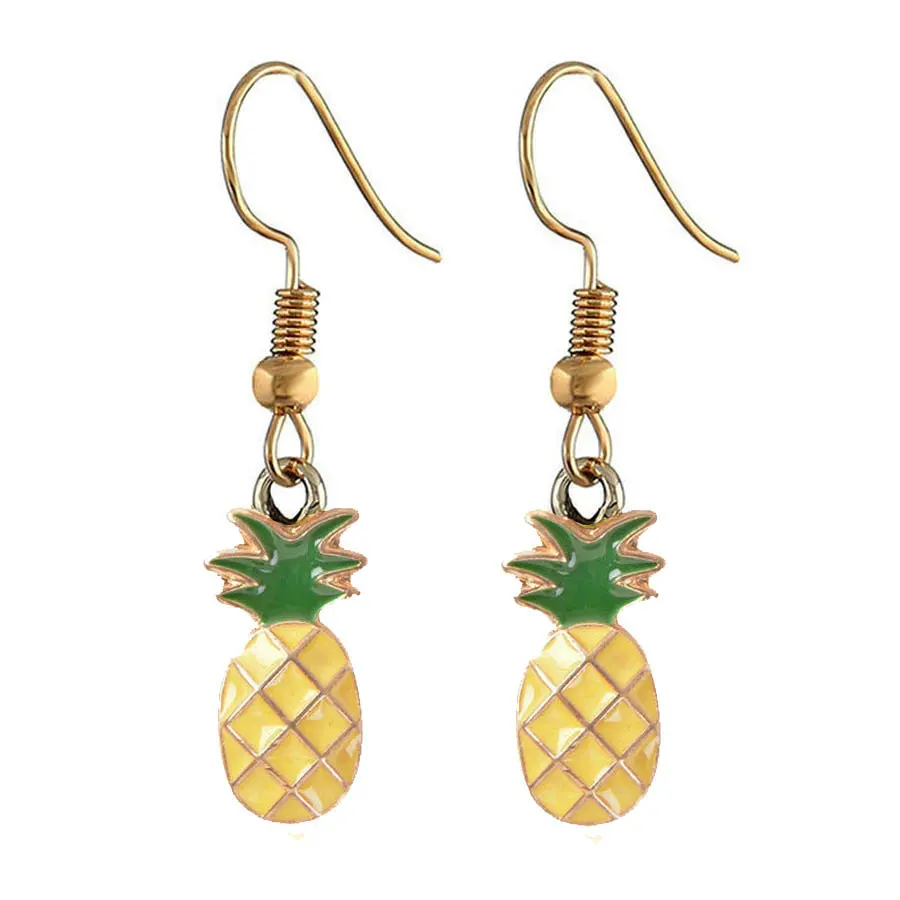 1 Pair Trendy Pineapple Pendant  Drop Earring Romantic Fruit Dangle Earring for Women Girl Party Gift