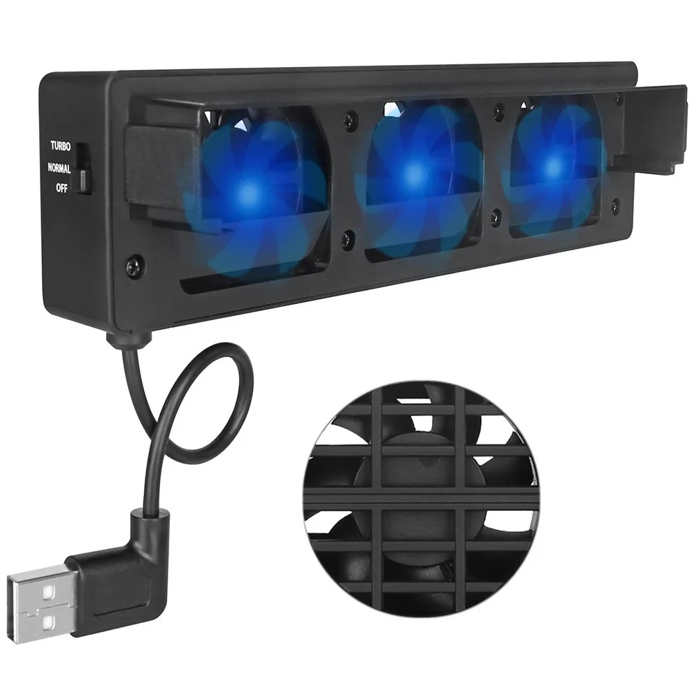 ปรับอุณหภูมิสถานีควบคุม3-Fan Dock Mount คอนโซล Cooler ความร้อนไอเสียระบายอากาศสำหรับ Nintendo Switch