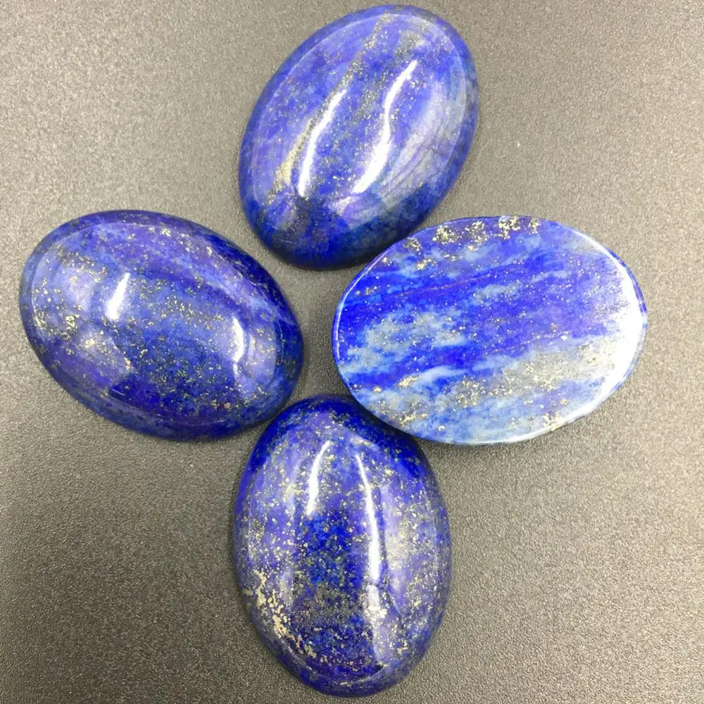 Fashion Jewelry  22x30mm Lapis Lazuli Oval Cabochon CAB No Hole/drilled Wholesale 4pcs  MC8467