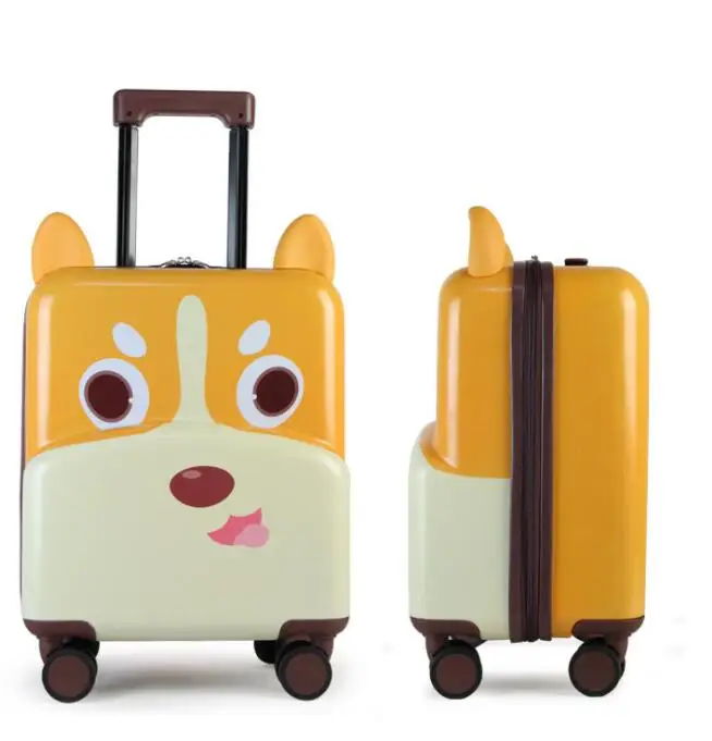 18 Inch hand luggage travel kids suitcase Children carry on Rolling luggage suitcase for travel Wheeled baggage trolley bags