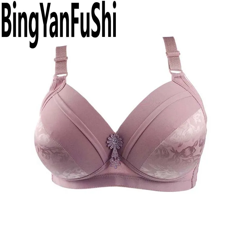 Sexy A B C D Cup Thick Bras For Women Padded Top Push Up Bra Floral Lace Wireless Lingerie Big Breast 75 80 85 90 95 100 C05