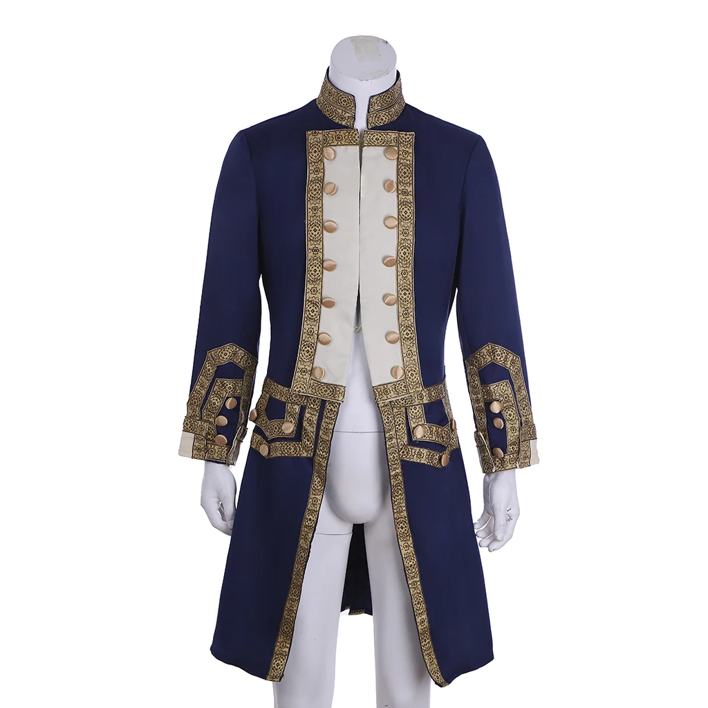 

18th Century Mens Royal Military Jacket Costume Colonial Tuxedo Hamilton Coat George Washington Medieval Uniform Jacket